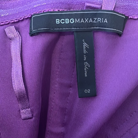 BCBG Purple Textured Strapless Mini Dress - Picture 4 of 4